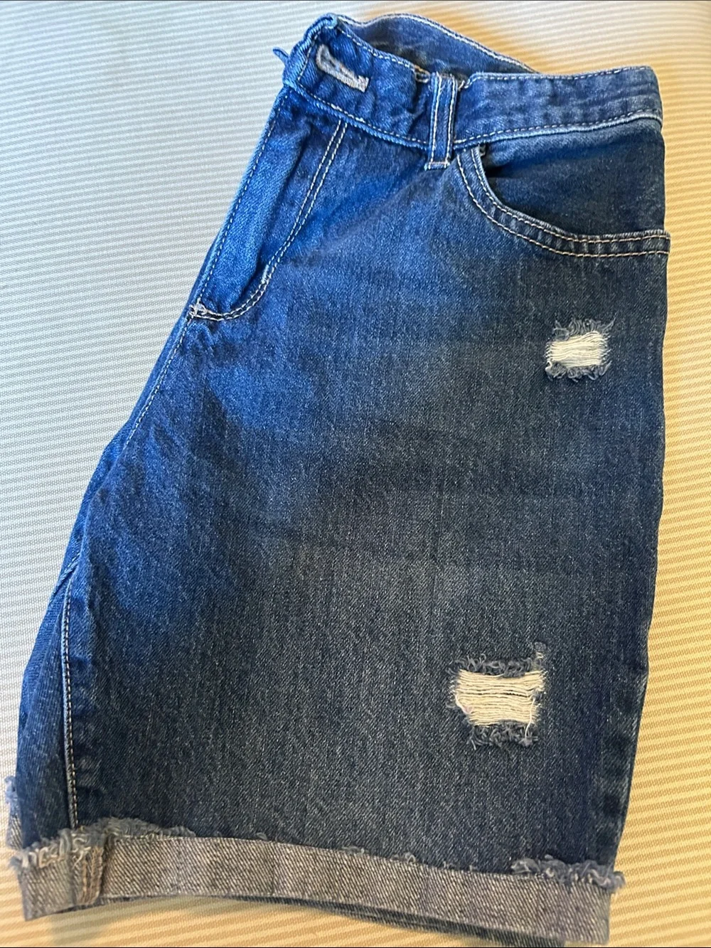 Denim Rolled Cuff Jean Shorts